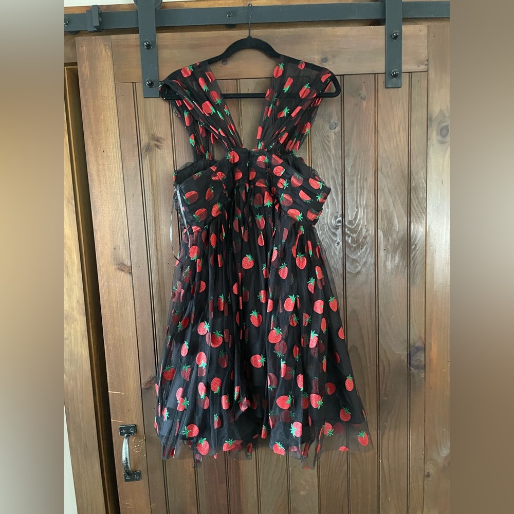 Brand New Unique Vintage, Strawberry Print, Party Dress.